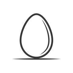 Simple monochrome illustration of a stylized ovular egg shape