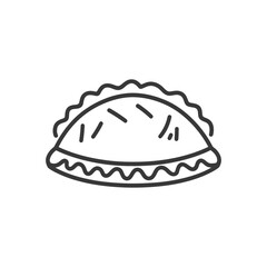 A simple line drawing of a delicious savory pastry