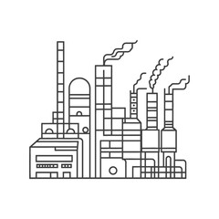 Obraz premium A detailed illustration depicting an industrial factory with smoke emission