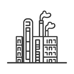 Obraz premium Industrial Factory Complex With Smoke Emission From Chimneys