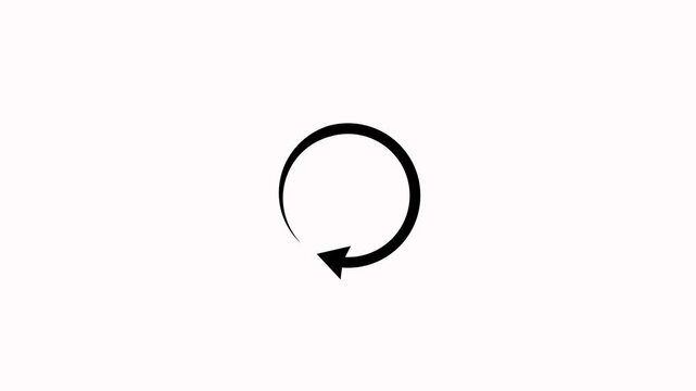 Abstract refresh button animation on white background. Circle arrow refresh and reload icon animation with loading progress