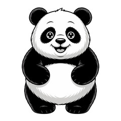 Cute cartoon panda bear hugging sitting pose smiling face isolated on transparent background © TANZILARYEASMIN