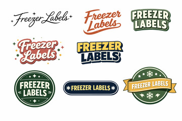 Fototapeta premium Retro freezer labels collection with diverse designs and colors