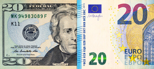20 dollars of the United States of America and 20 euros of the European Union.