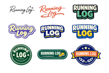 Fototapeta premium Running log logo designs collection with various styles and colors
