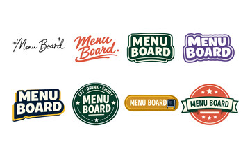 Obraz premium Colorful menu board designs showcasing diverse typography and styles