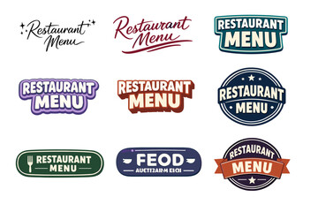 Fototapeta premium Variety of restaurant menu designs in different styles and colors