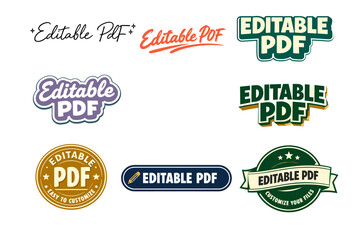 Obraz premium Variety of editable pdf logos in different styles and designs