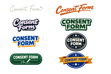 Obraz premium Creative consent form designs with diverse typography styles and color schemes