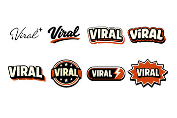 Obraz premium Viral themed graphic logos collection