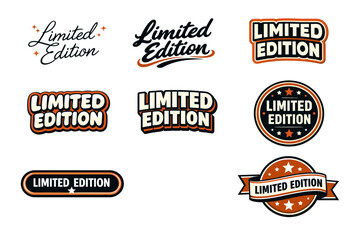 Fototapeta na wymiar Variety of limited edition logos in retro and modern styles