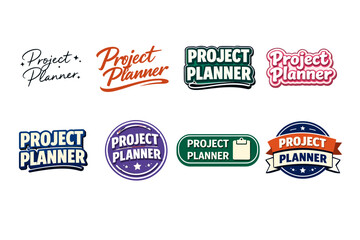 Obraz premium Diverse project planner logos in various styles and colors