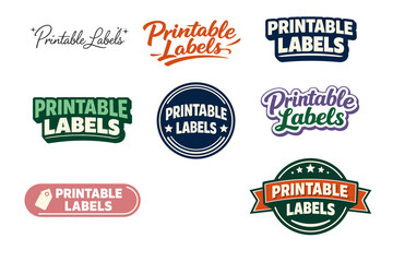 Obraz premium Colorful printable labels collection in various shapes and designs