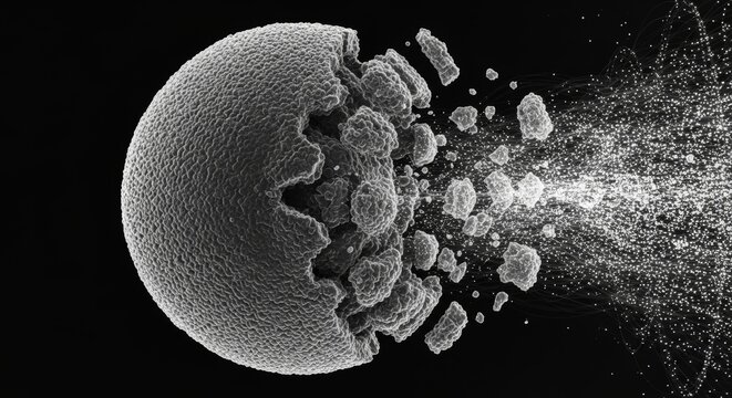 Asteroid impact and explosion in space