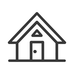 Simple illustration of a small building with a triangular roof
