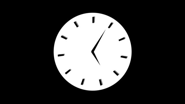 Minimalist analog clock on black background