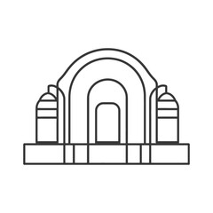 Obraz premium A simple black and white architectural structure with arches and pillars