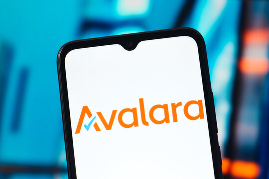In this photo illustration, the Avalara logo is seen displayed on a smartphone screen.