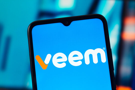 In this photo illustration, the Veem logo is seen displayed on a smartphone screen.