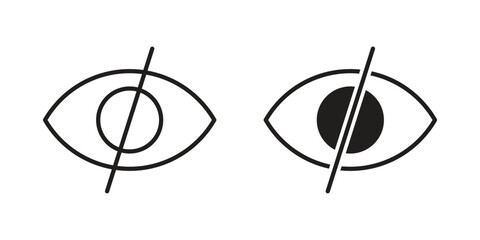 Sensitive content icon. Line and Silhouette Icon Set.