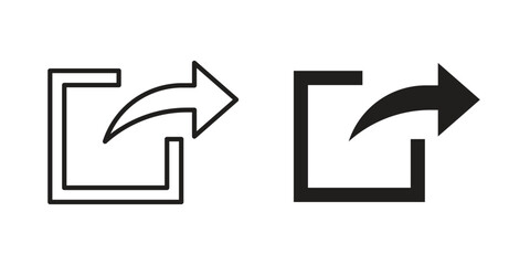 Share icon. Line and Silhouette Icon Set.