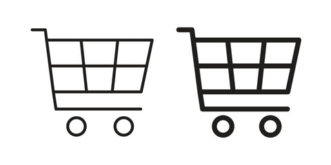 Shopping icon. Line and Silhouette Icon Set.