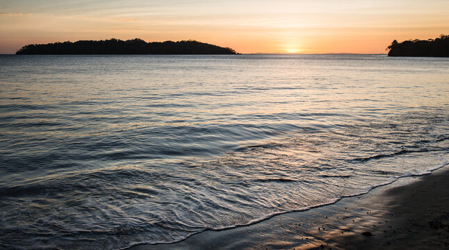 sunset on the beaches of Santa Catalina, Panama, Central America