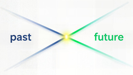 Demographic shift concept past and future generational change minimalist graph with crossing lines