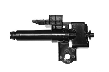 Car headlight washer nozzle on a white background