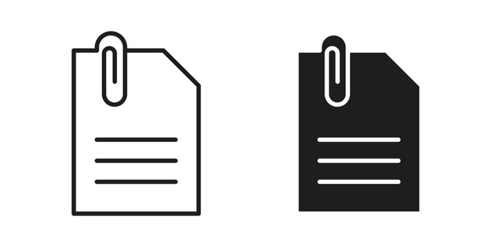 Attach document icon. Vector Isolated Illustration for web design.