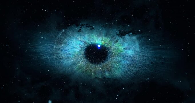 open eye in space