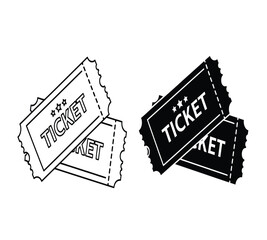 A set of two movie tickets and two stubs