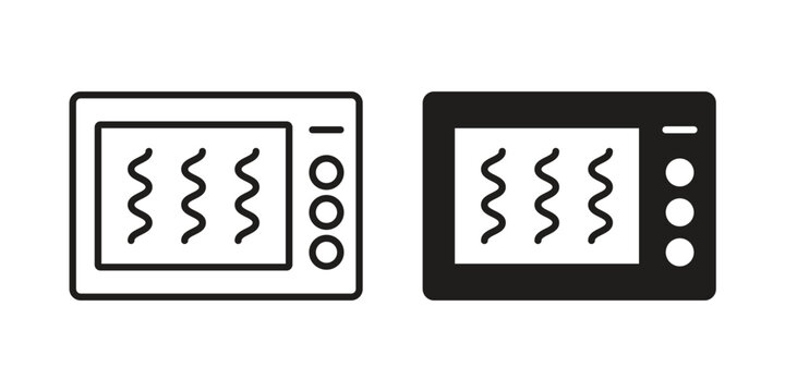 Microwave oven icon. Vector Isolated Illustration for web design.