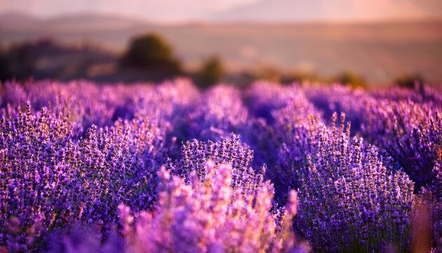 Lavender Field In Soft Focus Vibrant Colors