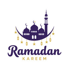 Ramadan Kareem logo design silhouette vector line art logo design
