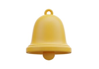 A small, yellow plastic bell with a loop at the top, perfect for crafting and diy projects.