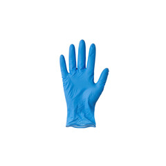 Fototapeta premium Blue disposable glove isolated On Transparent Background