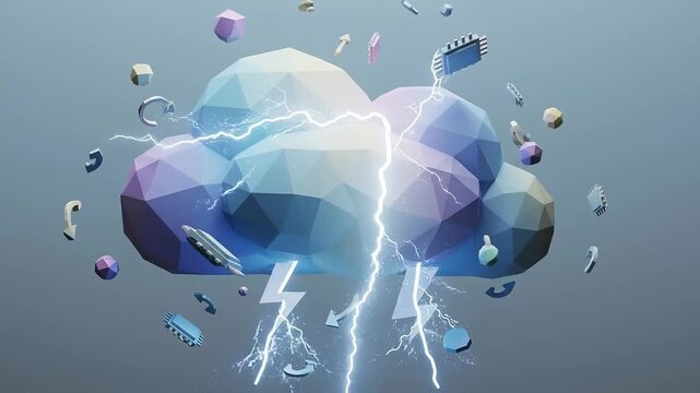 Digital Cloud Storm with Technology Elements and Lightning