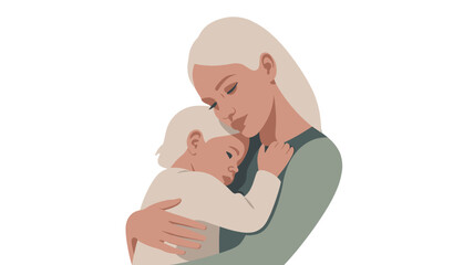 A tender moment between mother and child, showcasing a close bond.