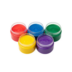 Jars of colorful paint