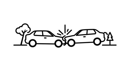 Obraz premium Car accident illustration collision icon depicting a traffic incident