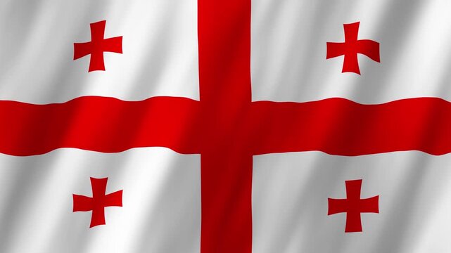Georgia Country Flag Waving on Wind, Realistic 4K Background Animation