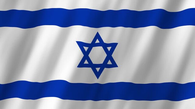 Israel Flag Waving on Wind, Realistic 4K Background Animation