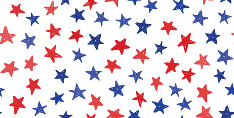Stars grunge. Independence Day USA. Presidents day. Hand drawn illustration.	
