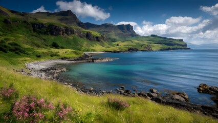 Breathtaking isolated serene, unpopulated landscape showcasing inner Hebrides &ndash; Includes Mull, Islay, Jura, and Rum; rich in scenery