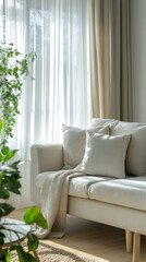 Fototapeta premium Bright Neutral Living Interior