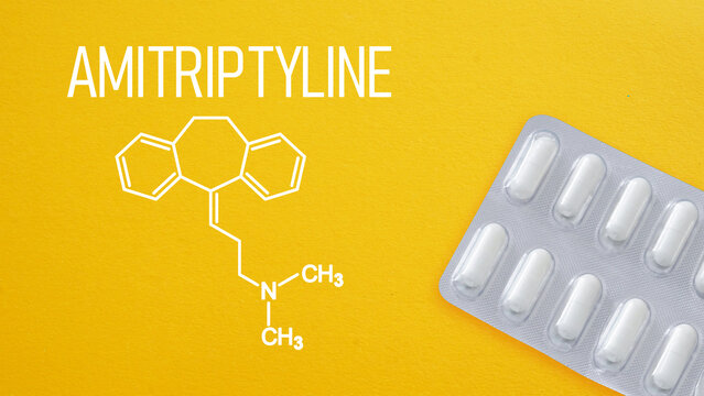 Amitriptyline Medication Concept for Mental Health Treatment, Prescription Antidepressant Therapy and Neuropathic Pain Management