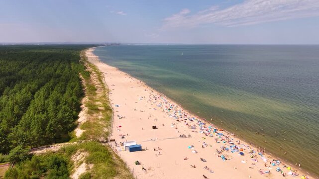 Beautiful scenery of Baltic Sea beach in Sobieszewo at summer , Poland