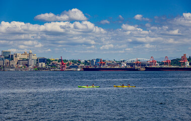 Seattle skyline looking east across Puget Sound from West Seattle
