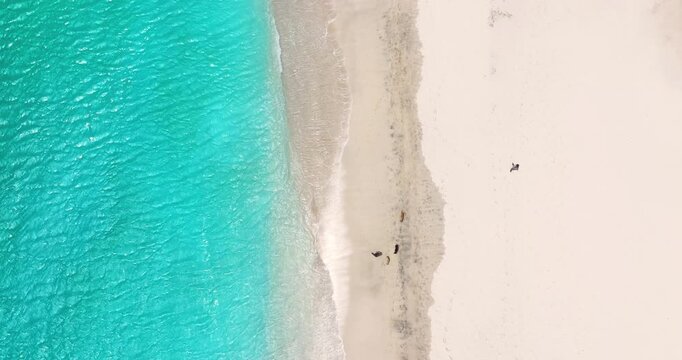 Aerial view of Laginha beach in Mindelo city in Sao Vicente Island in Cape Verde